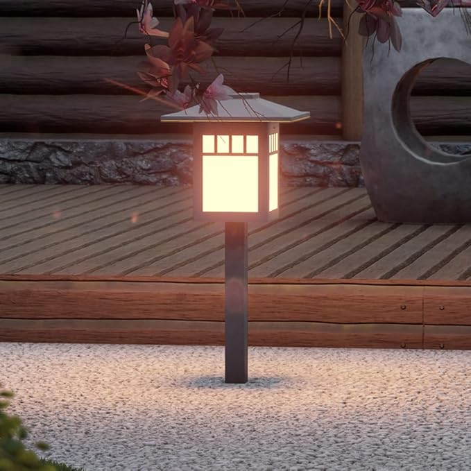 ANALYST Outdoor Waterproof Lawn Lights E27 1-Light External Garden Lamps Modern Home Yard Decorative Path Lights Outside Floor Mount Lighting Fixture for Landscape Deck H23.64in,Modern Wall Sconces