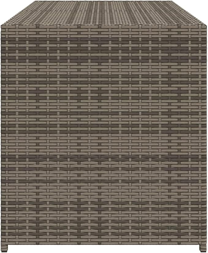 Wicker Outdoor Deck Box, 74.8 Gal Outdoor Storage Box with Lid, PE Rattan Storage Container for Pillows, Cushions, Gardening Tools, 47.2"x19.7"x22" Gray