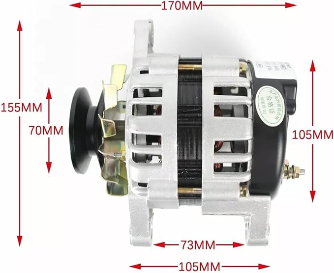 2000W Permanent Magnet Brushless Small AC Generator 110V/220V With Voltage Stabilization Pure Copper Wire Pulley Generator Low Speed Generator(220V)