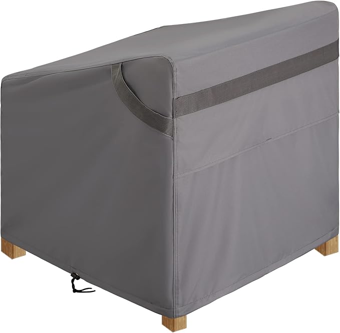 Waterproof Grey Large Outdoor Rocking Chair Cover 2 Pack 40''W x 40''D x 36''H Hampton Bay Oversized Wicker Patio Furniture Chair Covers Set of 2
