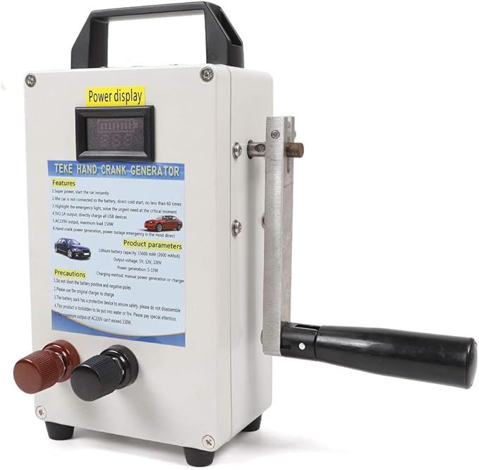 Hand Crank Generator with USB Charger 150W Outdoor Travel Camping Portable Emergency Power Supply Charging Generator Generation Storage