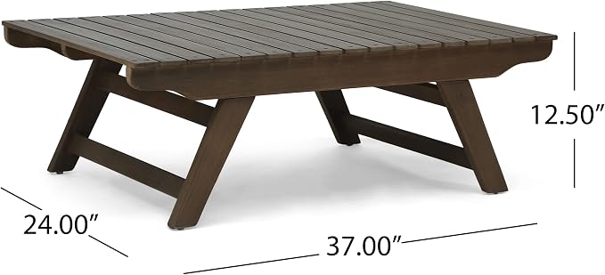 Christopher Knight Home Outdoor Acacia Wood 4 Seater Chat Set, Gray and Dark Gray