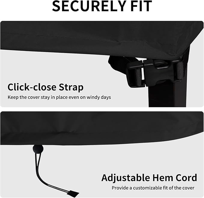 Porch Swing Cover 56Inch Waterproof 600D Oxford Hanging Outdoor Swing Cover Garden Hammock Patio Furniture Covers (Black, 56x28x(32-24) Inch)