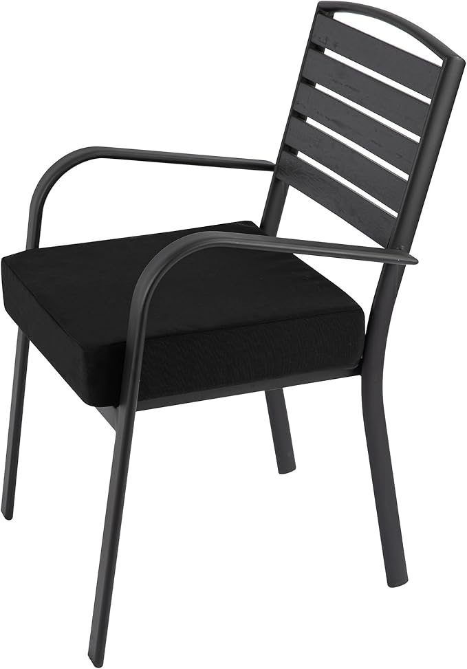 FUNHOME Outdoor Cushion Covers 24 x 24 x 4 inch,Set of 2,Non-Slip Grips Bottom,Replacement Cushion Covers for Garden Patio Furniture Couch Chair,Fade-Resistant Slipcover Only,No Insert(Black)