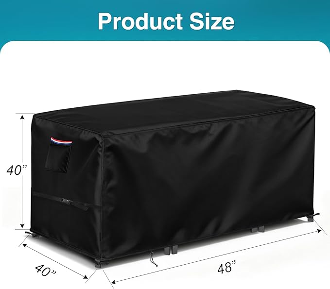 TheElves Bar Cover 48", Outdoor Bar Height Table Covers Waterproof, Heavy Duty Cover for Patio Dining Set, Bar Stools, High Top Table and Wicker Furniture - 48"L x 40"W x 40"H