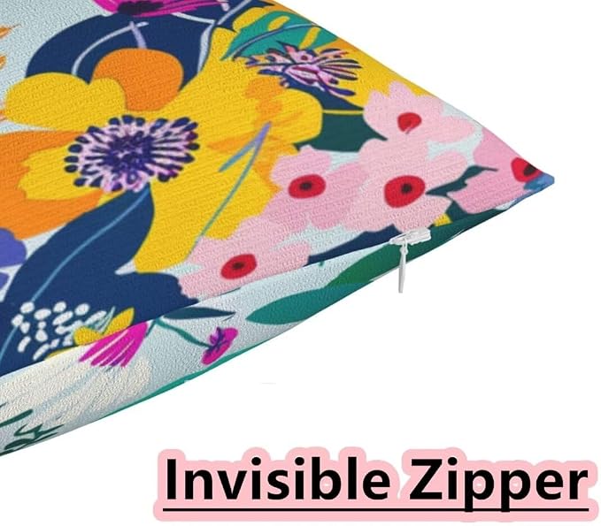 Outdoor Pillows Waterproof Set of 2 Outdoor Pillow Covers 16x24 Inch, Color Throw Pillows Flower Pillow Covers, Summer Garden Decorative Pillows Outdoor Pillows for Patio Furniture Home Decor -hs254