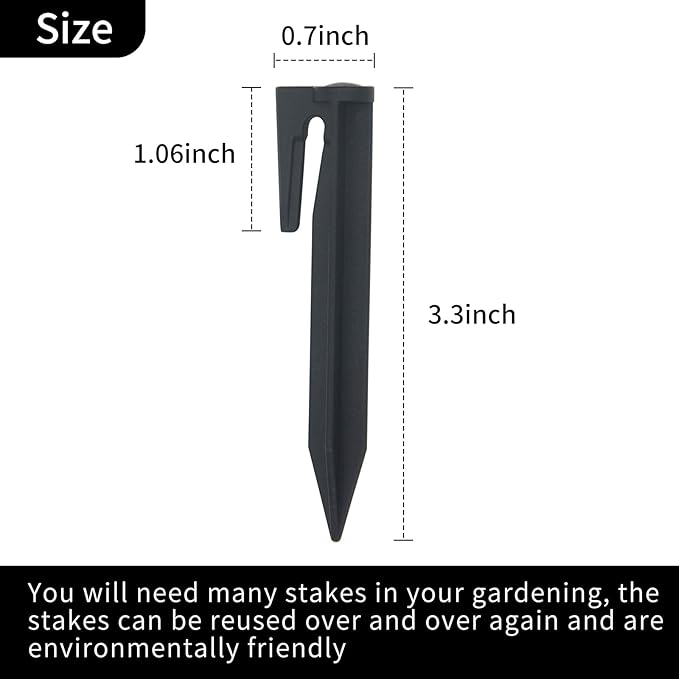 100Pcs 3.3" Plastic Boundary Wire Stakes Lawn Stakes Tent Pegs for Installation Robot Lawn Mower, Pet Fence, Camping Tent, Home Gardening