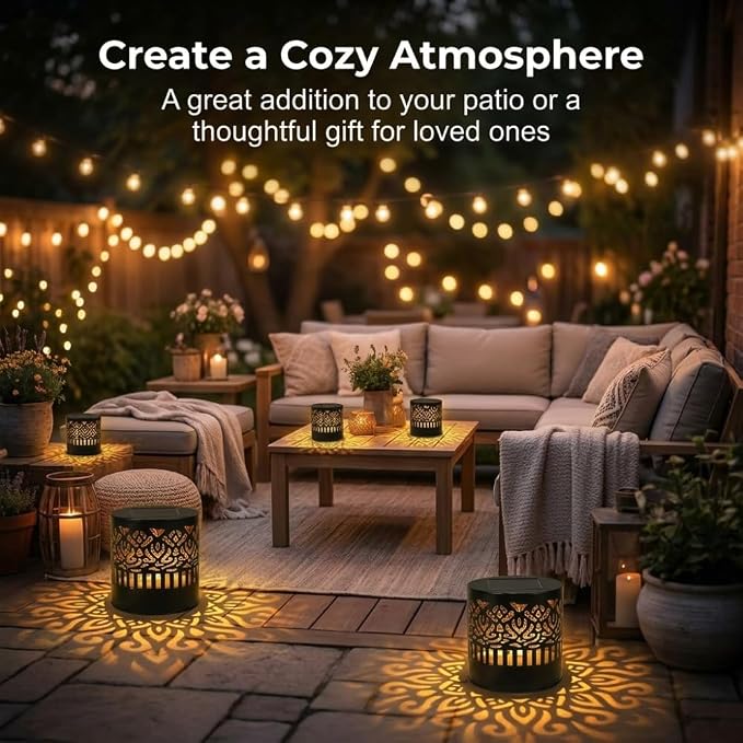 Decorative Solar Mandala Lights, Metal Solar Powered Outdoor Wall Lights Solar Powered Deck Step Stair Light, Waterproof Mandalas Fence Light for Garden Yard Backyard Post Patio Decor (2, Sunflower)