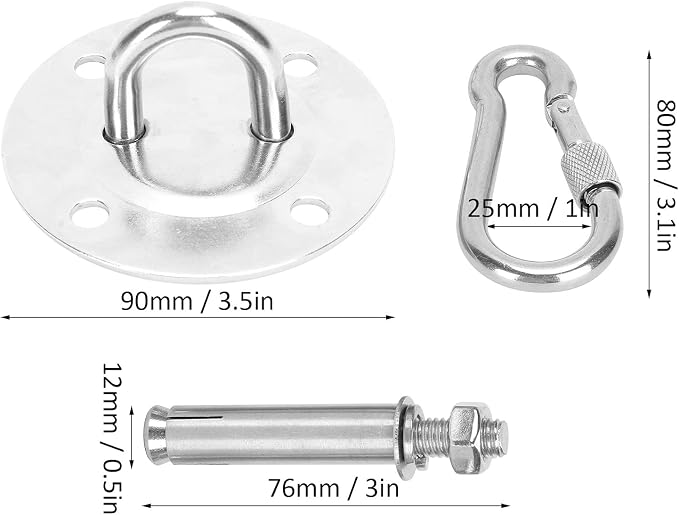 Hammock Hanging Kit, Ceiling Mounting Plate Long Service Life for Camping for Hammock