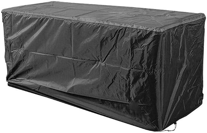 Outdoor Deck Box Cover - 420D Waterproof Patio Storage Box Cover - Protects from Rain, Wind and Snow - Black - 62"L x 30"W x 27"D