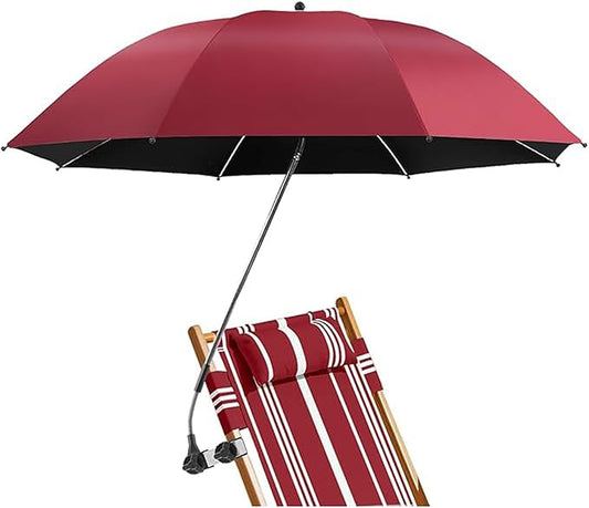 Beach Umbrella, 360 ° Chair Umbrella with Clamp, UPF50+ Shade for Beach, Sand, Patio, Yard (Not Includ Chair)