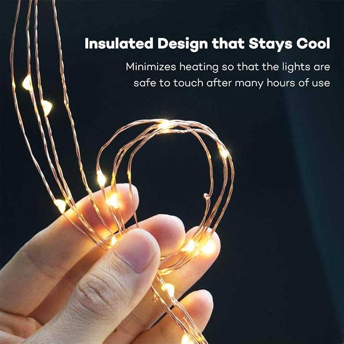 SHUKAN 220 LED Firefly Bunch Lights Battery Operated, 8 Flashing Modes Waterproof Copper Wire Waterfall Lights, Remote Controlled Timer and Hooks, Fairy Lights for Indoor Outdoor Decor (Warm White)