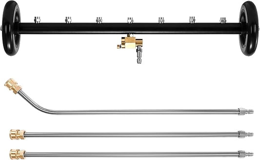 Tool Daily Dual-Function Undercarriage Cleaner 24 Inch, Water Broom for Pressure Washer with 7 Nozzles, Undercarriage Pressure Washer Attachment with 3 Extension Wands, 4000 PSI