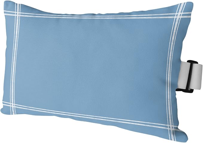 Outdoor Pillows Covers with Inserts Solid Color Dusty Blue Waterproof Recliner Pillow with Adjustable Strap Throw Pillows for Patio Furniture Pool Lounge Chair, 11x16 inch, 1PCS