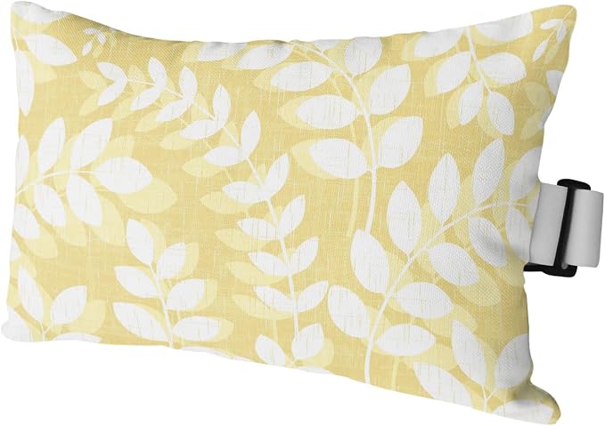 Outdoor Lumbar Pillow Set of 1, Pale Yellow Leaves Waterproof Beach Headrest Pillow with Inserts, Farmhouse Botanical Branch Vintage Boho Recliner Throw Pillows for Patio Furniture, 11 x 16