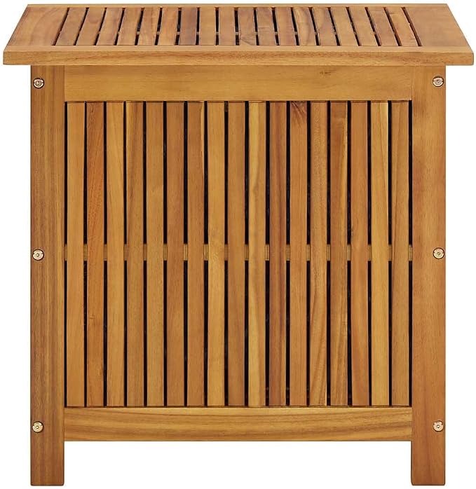 Solid Acacia Wood Outdoor Storage Box 23.6"x19.7"x22.8" with Water-Resistant Bag, Multi-Functional Patio Furniture Bench and Deck Box for Poolside Backyard Garden Tools Cushions Organization