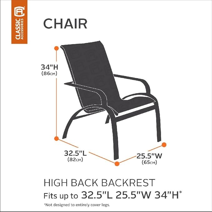 Classic Accessories Terrazzo High Back Patio Chair Cover