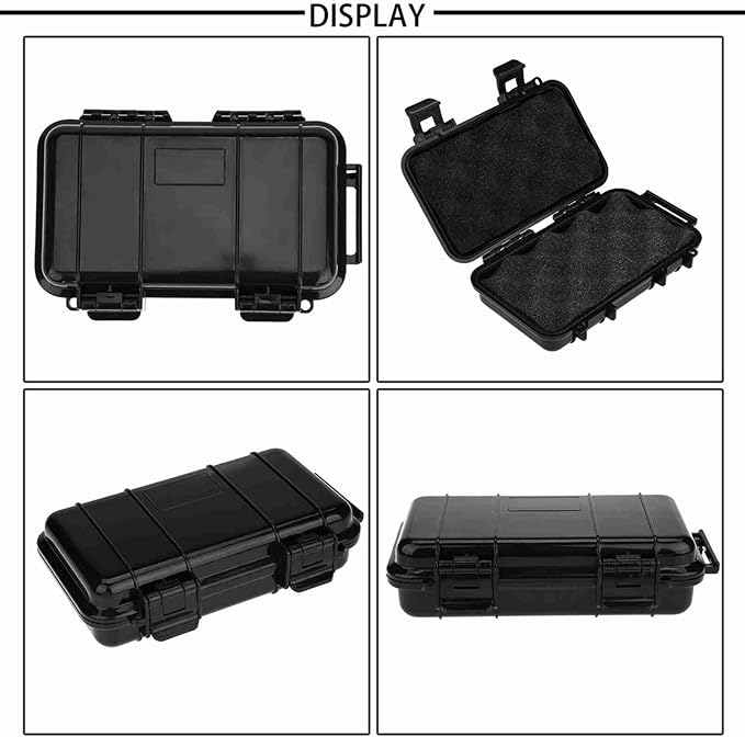 Naroote Outdoor Storage Box, Patio Storage Box Outdoor Pressure Proof Survival Storage Case with Shock Absorbing Pad Container for Small and Miniature Electronic Device (#2)