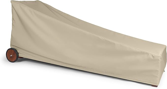 Covermates Elite Chaise Lounge Cover – Weather-Resistant Polyester Outdoor Furniture Cover with Mesh Vents, Drawcord Hem, Buckle Straps, UV Protection, 32W x 82D x 34H, Khaki