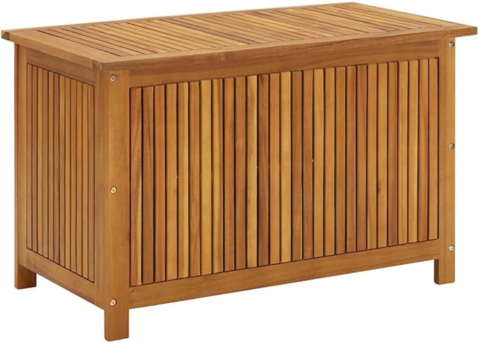 vidaXL Outdoor Storage, Deck Box with Lid, Patio Cabinet, Storage Chest for Outdoor Cushions Pillows Garden Tools Pool Supplies, Solid Wood Acacia