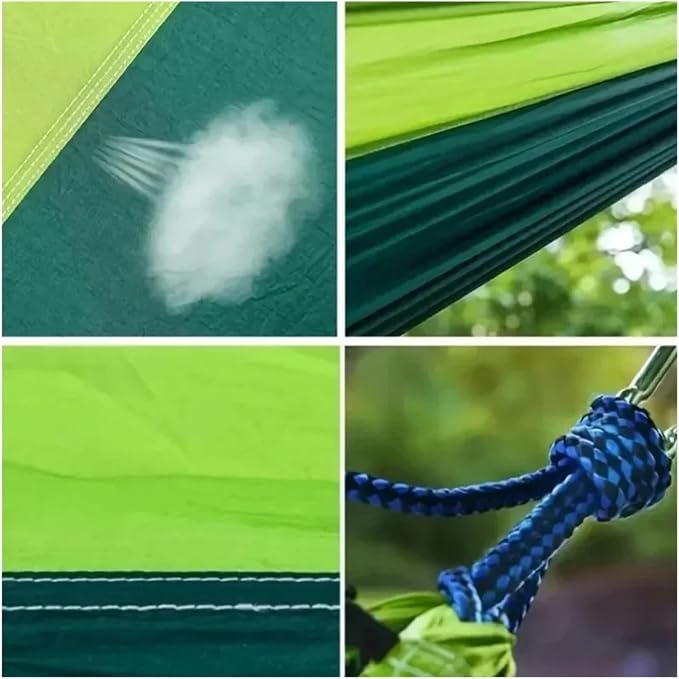 Hammocks, Double Portable Hammock for Camping Lightweight Nylon Parachute for Backpacking Travel Beach Backyard Patio Hiking Amaca,for Outside(Green)