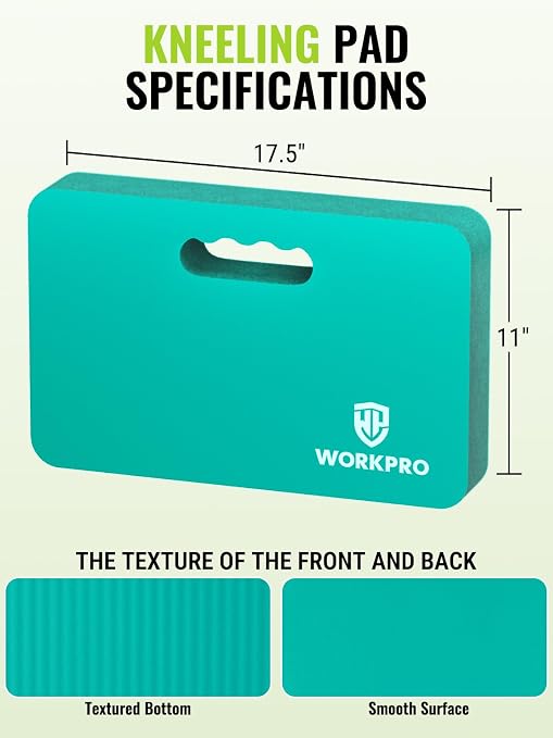 WORKPRO Extra Thick Kneeling Pad, 2-Pack, 17.5 x 11 x 1.5 in | Robin Egg Blue & Blue, Soft NBR Foam Cushioning, Large Foam Kneeler Mat for Gardening, Exercise, Workout Supplies