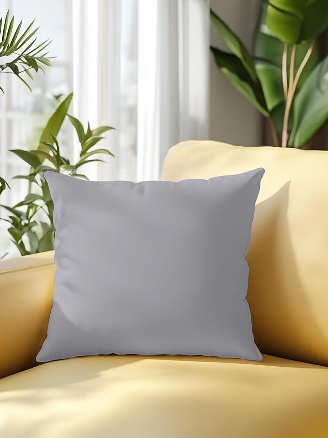 Vandarllin Waterproof Outdoor Pillow 1 Pack Solid Color Decorative Throw Pillows Cover & Insert 18x18 Inch Pillowcase Grey Square Pillows for Couch Sofa Bed Patio Furniture Indoor Outdoor
