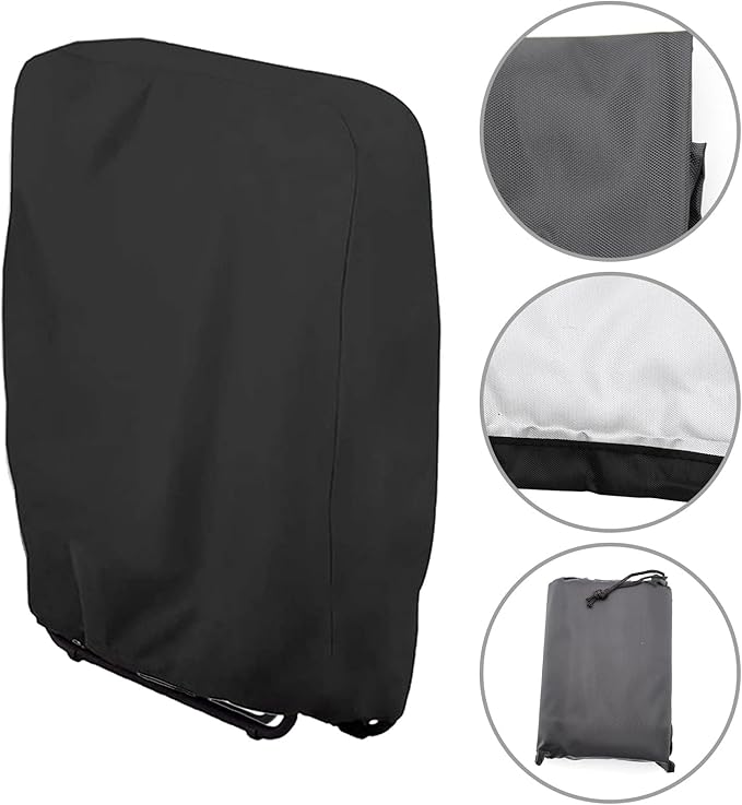 43 Inch Outdoor Zero Gravity Folding Chair Cover, 420D Oxford Waterproof UV Resistant Waterproof Dustproof Folding Lawn Chair Cover Beach Chair Protection Garden Chairs Cover (Black)