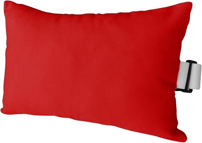 Outdoor Pillows Covers with Inserts Solid Color Christmas Red Waterproof Recliner Pillow with Adjustable Strap Throw Pillows for Patio Furniture Pool Lounge Chair, 11x16 inch, 1PCS