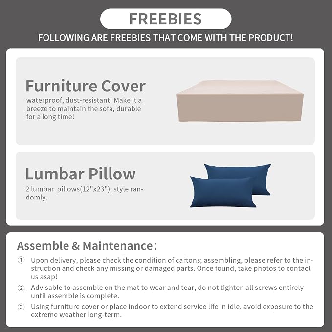 Rattaner Patio Sectional 6 Pieces All-Weather Wicker Patio Furniture Set Outdoor Sectional with Glass Table Non-Slip Cushions and Waterproof Cover, Navy Blue