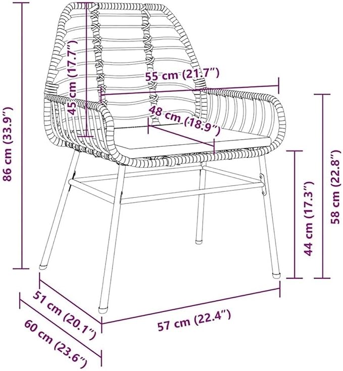 Afuera Living 7 Piece Poly Rattan Garden Dining Set, Black, Weather-Resistant Patio Furniture with Glass Table Top, UV Protection, Comfortable Armrest Seating, Modern Outdoor Dining for Garden or