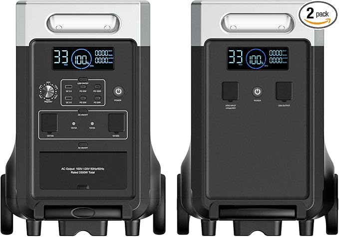 AFERIY 7680Wh Portable Power Station,P310 with 1 Extra Battery,120V 3600W Expandable Capacity LiFePO4 Battery Backup,Solar Generator for Home Use,Outdoor Camping,Power Outage,Camping,RV,Emergencies