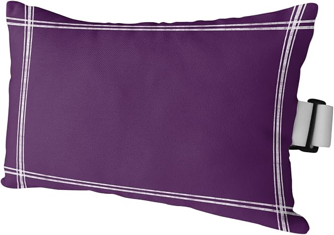 Outdoor Pillows Covers with Inserts Solid Color Purple Waterproof Recliner Pillow with Adjustable Strap Throw Pillows for Patio Furniture Pool Lounge Chair, 11x16 inch, 1PCS
