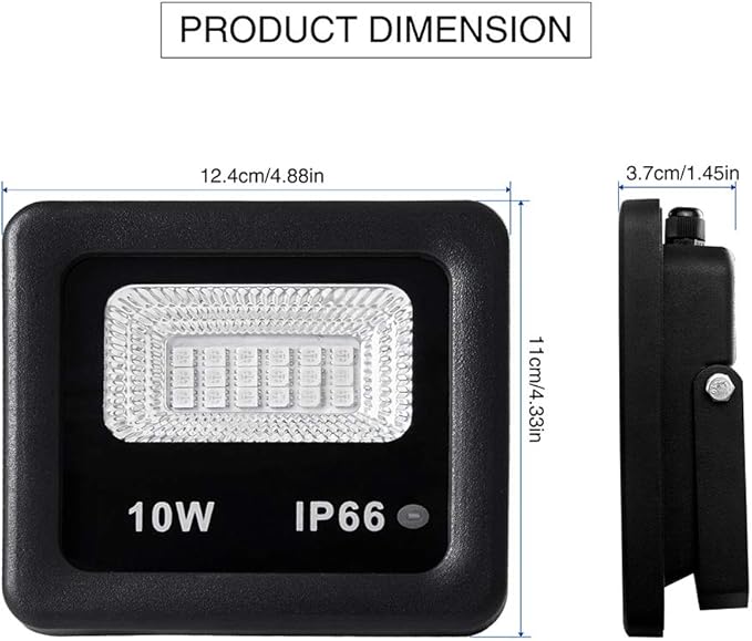 LED Flood Lights, RGB Floodlight with Remote Control,IP66 Waterproof Dimmable Color Changing Spotlight,16 Colors 4 Modes Stage Lights for Outdoor Decorative Garden Stage Landscape Lighting