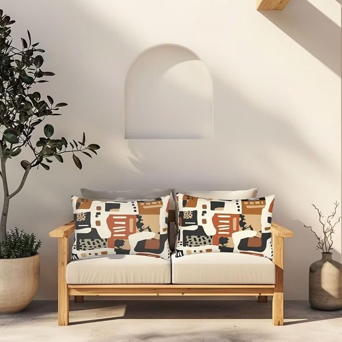 Outdoor Pillows Waterproof Set of 2 Outdoor Pillow Covers 16x32 Inch, Vintage Throw Pillows Nordic Pillow Covers, Garden Decorative Pillows Outdoor Pillows for Patio Furniture Car Home Decor -hs306