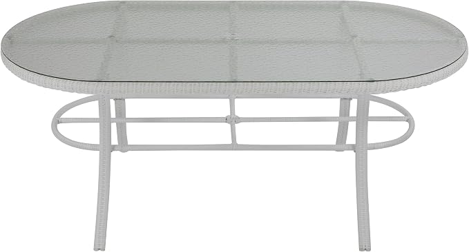 Northlight 7-Piece White Resin Wicker Outdoor Dining Set