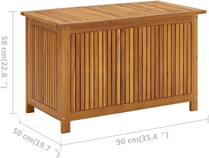 Solid Wood Outdoor Storage Bench,Solid Acacia Wood Garden Deck Box Patio Storage Box with Liftable Top Outdoor Wooden Storage Container for Patio,Backyard,Poolside, 35.4"x19.7"x22.8"