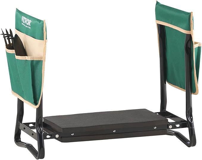 VEVOR Garden Kneeler and Seat, 330 lbs Load Capacity, 8" EVA Wide Pad, Foldable Garden Stool, Kneeling Bench for Gardening with Tool Bag, Gifts for Women, Grandparents, Seniors, Mom and Dad