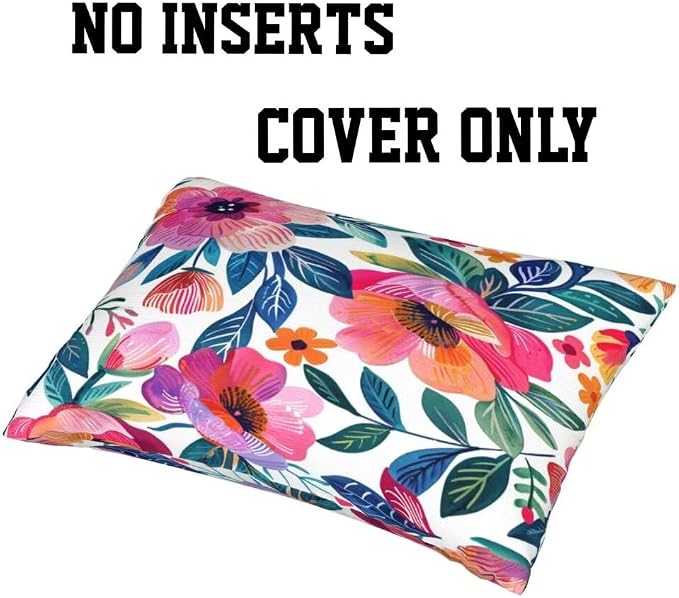 Outdoor Pillows Waterproof Set of 2 Outdoor Pillow Covers 16x24 Inch, Pink Throw Pillows Flower Pillow Covers, Summer Garden Decorative Pillows Outdoor Pillows for Patio Furniture Car Home Decor-hs250
