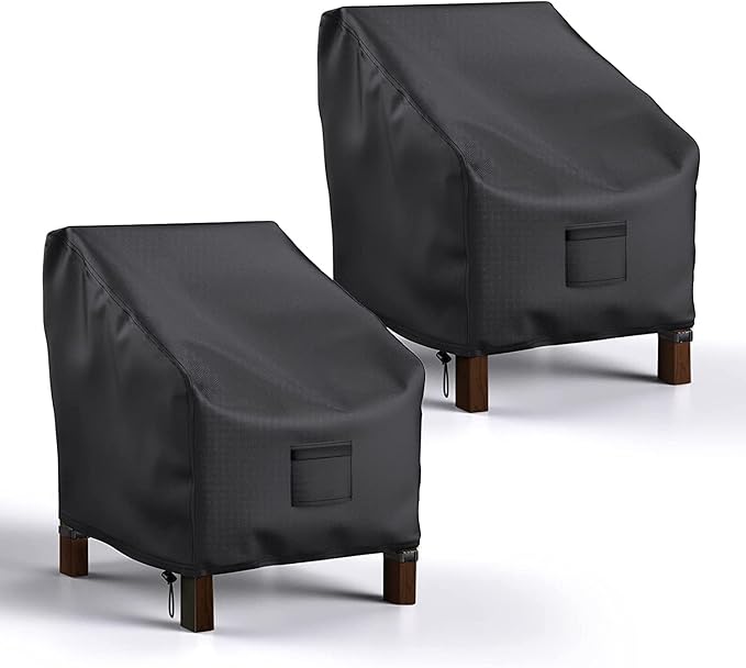Mrrihand Patio Chair Covers Waterproof, Lounge Deep Seat Cover, Heavy Duty Outdoor Lawn Patio Furniture Covers (31" W x 33" D x 36" H - 2 Pack)