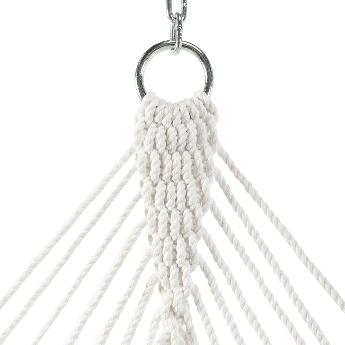 Hatteras Hammocks Light Green Soft Weave Hammock with Free Extension Chains & Tree Hooks, Accommodates 2 People, 450 LB Weight Capacity, 13 ft. x 55 in.
