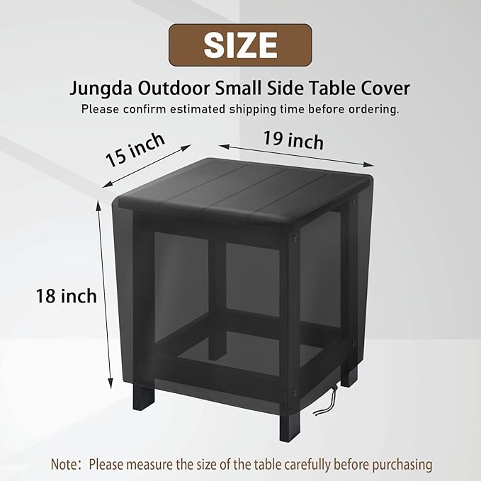 Outdoor Small Side Table Cover, 2 Pack 19 Inch Patio Small Side Table Cover for Outside,Waterproof Patio Smalls Furniture Covers - 19 x 15 X 18 Inch