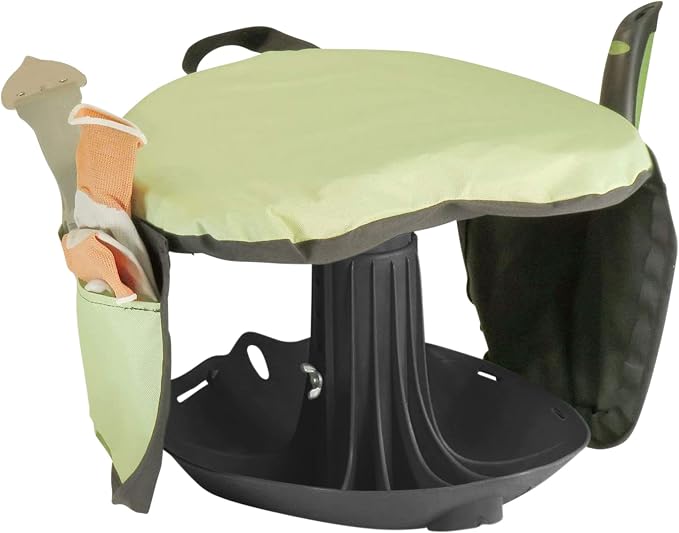 Vertex Premium Garden Rocker with Cushion, Cover and Pockets | Gardeners Work Seat Stool for Weeding Planting Tool | Made in USA | Model GB1227