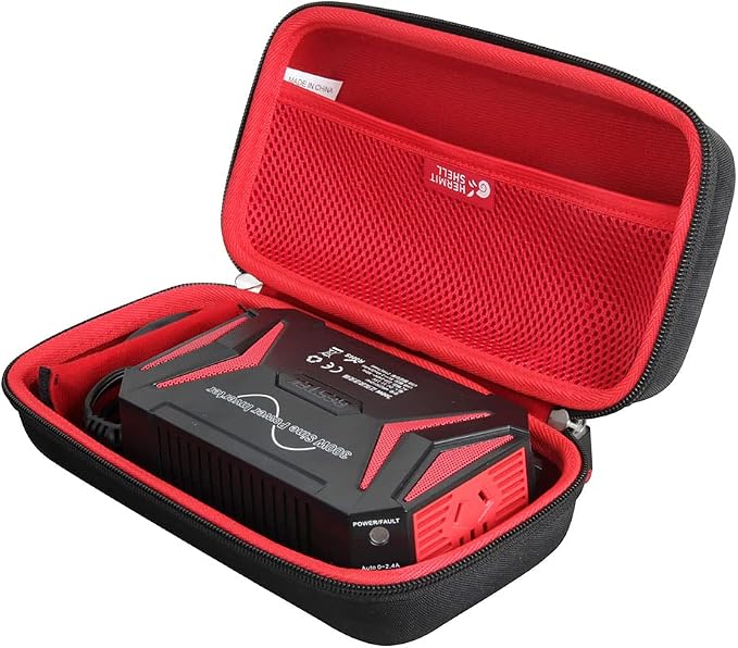 Hermitshell Hard Travel Case for BESTEK 300Watt Pure Sine Wave Power Inverter Car Adapter (Black+Red)