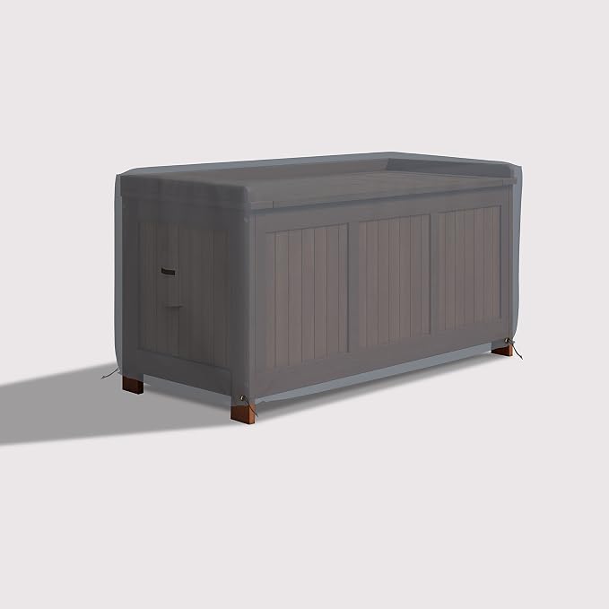 Covers & All Patio Deck Box Cover - Heavy Duty 12 Oz Waterproof Outdoor Yard Cushion Storage Box Protection 100% Weather Resistant with Air Pockets and Drawstring. (44”W X 28”D x 24”H, Grey)