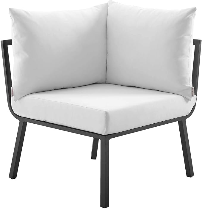 Casafoyer Riverside 5 Piece Outdoor Patio Aluminum Set in Gray White