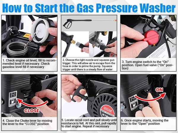 Gas Powered Pressure Washer 4200 PSI Gas Power Washer 4.0 GPM 212CC Commercial High Pressure Washer Cleaner with 25ft Hose, Spray Gun and Extension Wand, 5 Quick Connect Nozzles,Copper Pump