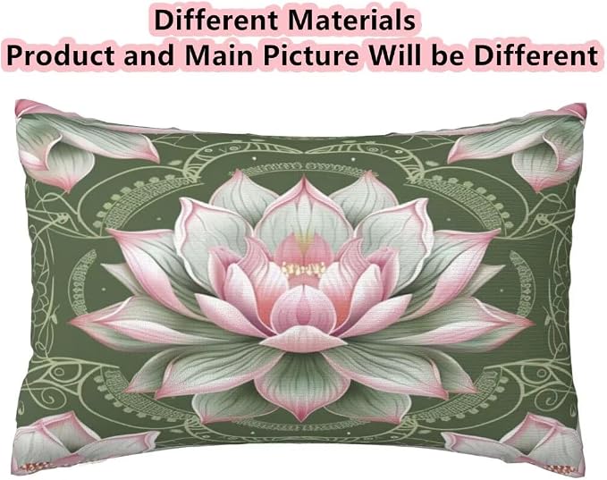 Outdoor Pillows Waterproof Set of 2 Outdoor Pillow Covers 16x24 Inch, Green Throw Pillows Lotus Pillow Covers, Summer Garden Decorative Pillows Outdoor Pillows for Patio Furniture Car Home Decor -hs57