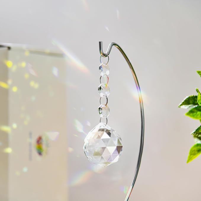 9-Inch Memorial Gifts,40mm Clear Memorial Crystal,Bereavement Suncatcher,Memorial Gifts for Loss of Mom Dad Friend Son Daughter,Silver Stand and a Sympathy Card