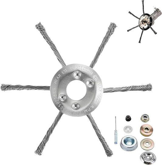 7" Inch Gas Trimmer Head – Universal Steel Wire Weed Eater Brush Cutter Trimmer Head for Lawn Mowers, Heavy-Duty Replacement Fits Stihl, Husqvarna, Echo with Install Kit